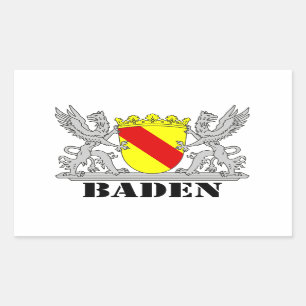 Baden Wappen mit Schrift Baden Rechteckiger Aufkleber