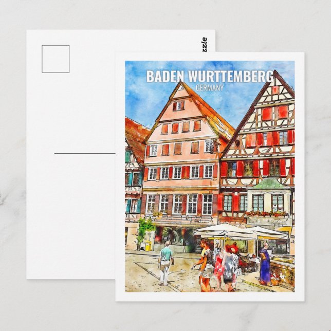 Baden-Württemberg Deutschland Travel Place Waterco Postkarte (Vorne/Hinten)