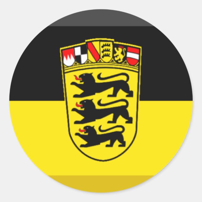 Baden-Württemberg Flag Gem Runder Aufkleber (Vorderseite)