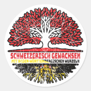 Baden-Württemberg Schweizer Schweiz Baum Runder Aufkleber