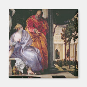 Badendes Bathsheba, c.1575 (Öl auf Leinwand) Magnet