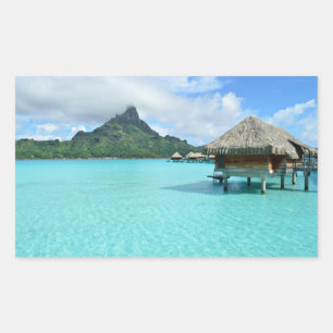 Badeort Bora Bora Rechteckiger Aufkleber