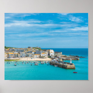 Badeort St. Ives, Cornwall, Vereinigtes Königreich Poster