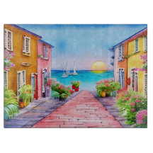 Badeort Sunset Watercolor