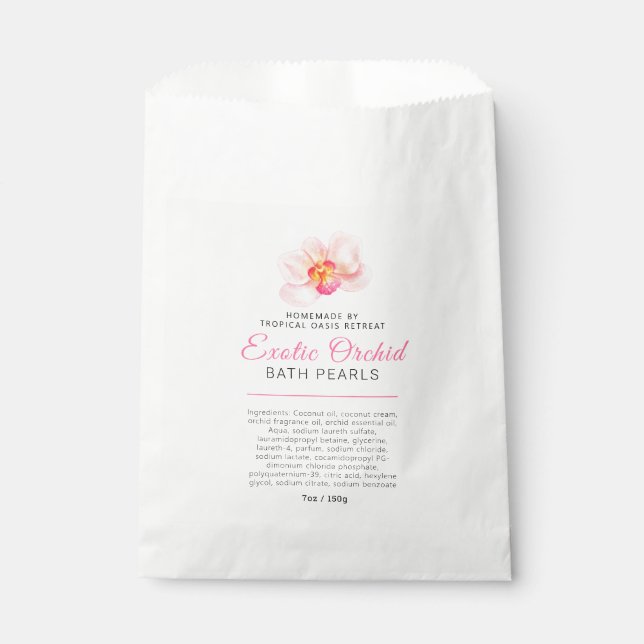Badeperlen orchid Zutaten Schönheitspflege Geschenktütchen (Vorderseite)