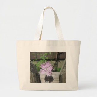 Bäder Pink Dianthus auf Zaun Jumbo Stoffbeutel