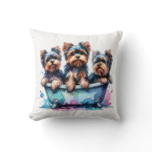 Bades Yorkies Throw Kissen