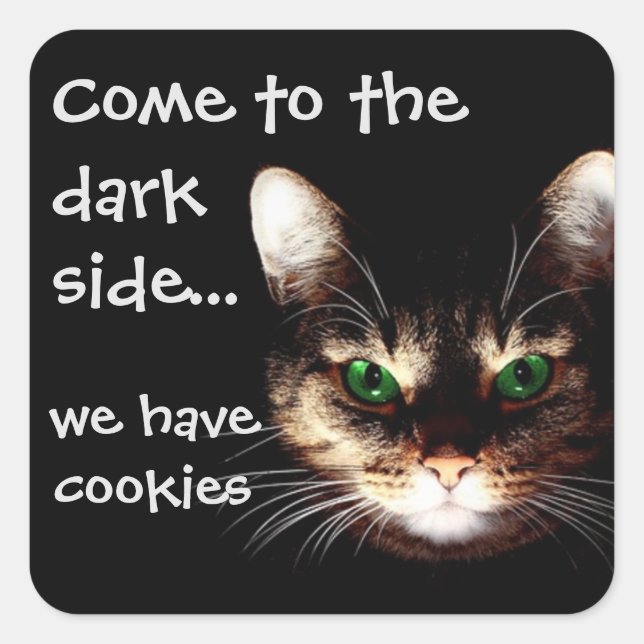 Badesachen - "Dunkle Seite hat Cookies" Quadratischer Aufkleber (Vorderseite)