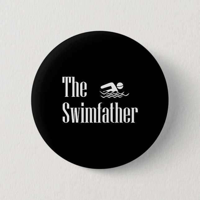 Badespass Vater Schwimmer Leben Väter Tag Button (Vorderseite)