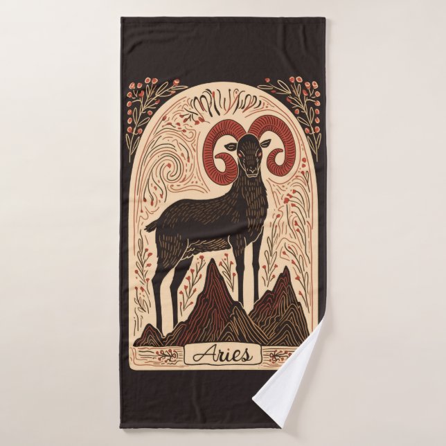 Badetuch Aries Celestie Zodiac Art Badehandtuch (Badehandtuch)