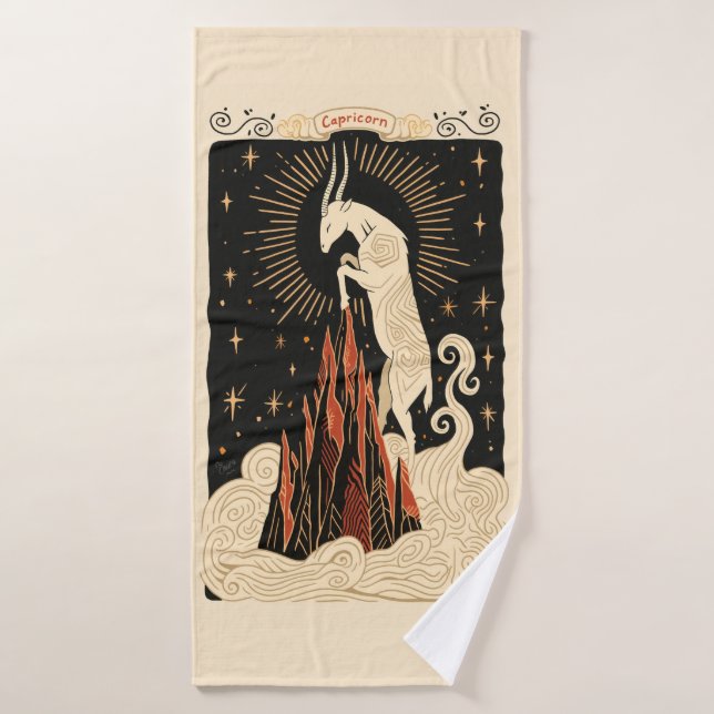 Badetuch Capricorn Celestie Zodiac Art Badehandtuch (Badehandtuch)
