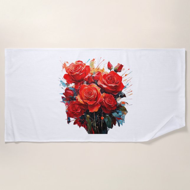 Badetuch - Die Rote Rosen (Vorderseite)