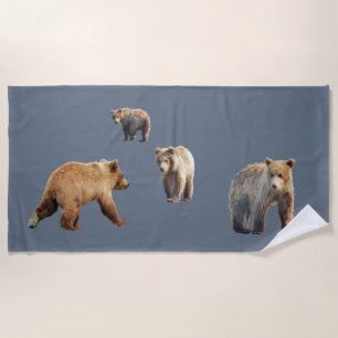 Badetuch mit Grizzlybärjungen