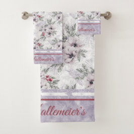Badetuch Set 3pc. Happy Holidays in Lavender P