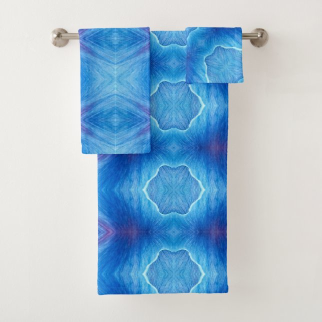 Badetuch Set Blue Poppy Abstrakt (Insitu)