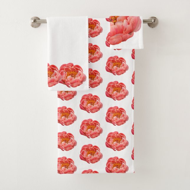 Badetuch-Set - Korallenpeony Badhandtuch Set (Insitu)