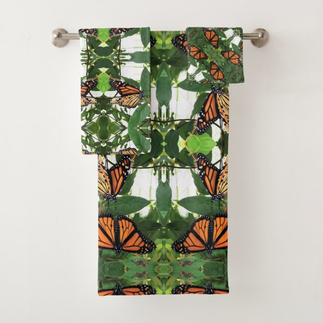 Badetuch Set - Monarchen auf Honeysuckle (Insitu)