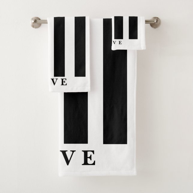 Badetuch Set - Schwarz/Weiß (Insitu)