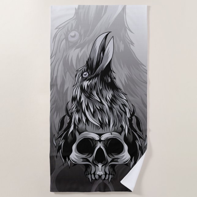 Badetücher für Skull und Crow Strandtuch (Vorderseite)