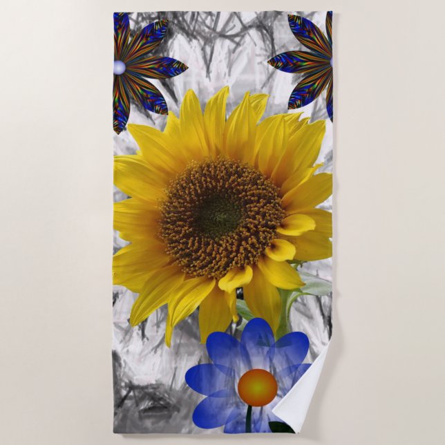 Badetücher für Sonnenblumen Strandtuch (Vorderseite)