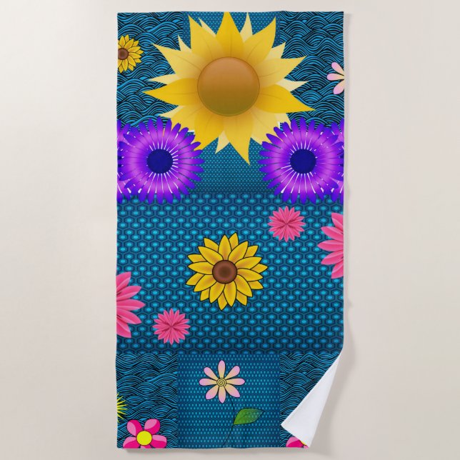 Badetücher für Sonnenblumen Strandtuch (Vorderseite)