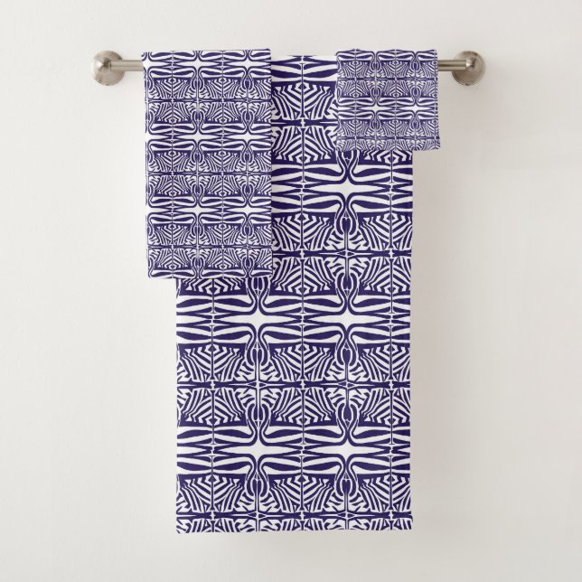 Badetücher Lila Ornament Badhandtuch Set (Insitu)