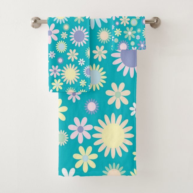 Badetücher Set Blau Blume (Insitu)
