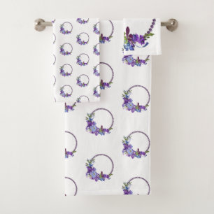 Badetücher Set Lila Blumen