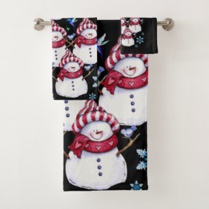 Badetücher Sets Weihnachten, Schneemann