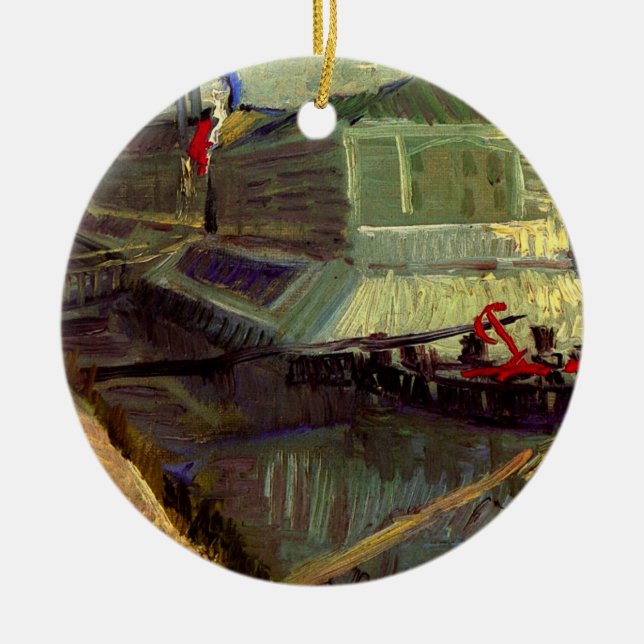 Badewanne auf Seine Asniere von Vincent van Gogh Keramik Ornament (Vorne)