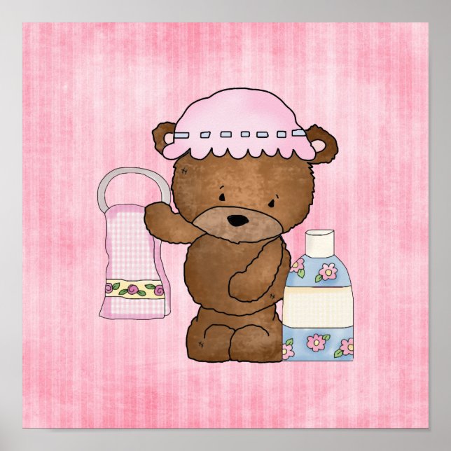 Badewanne Bären Cartoon Wandplakat Poster (Vorne)