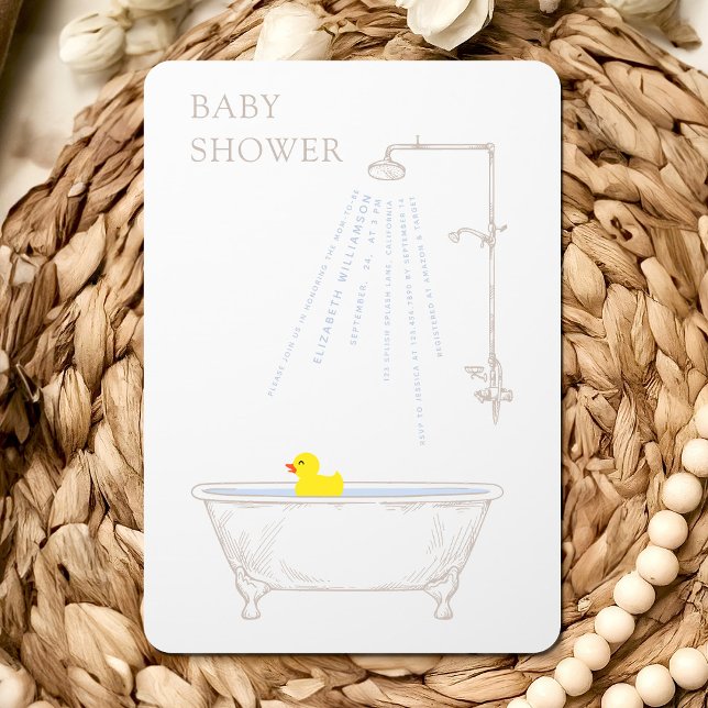 Badewanne Duck Baby Duwer Gender Neutral Einladung (Von Creator hochgeladen)