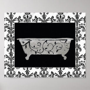 Badewanne in Schwarzweiss Poster
