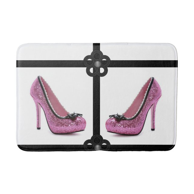 Badewanne mit rosa Blastrockner Badematte (Vorderseite)