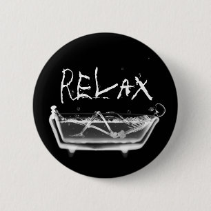 Badewanne-Röntgenstrahl-Skeleton Schwarzes u. Weiß Button