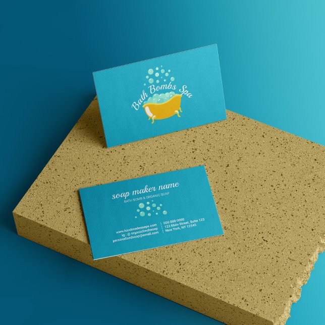 Badewanne Seifenblasen Shampoo Visitenkarte (Bathtub Soap Bubbles Shampoo Business Card)