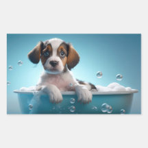 Badewanne und Blasen Puppy
