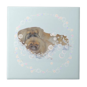 Badezeit Pekingese Duo Fliese