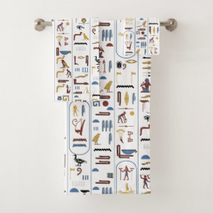 Badezimmer ägyptische Hieroglyphen Ägypten Pharaoh Badhandtuch Set