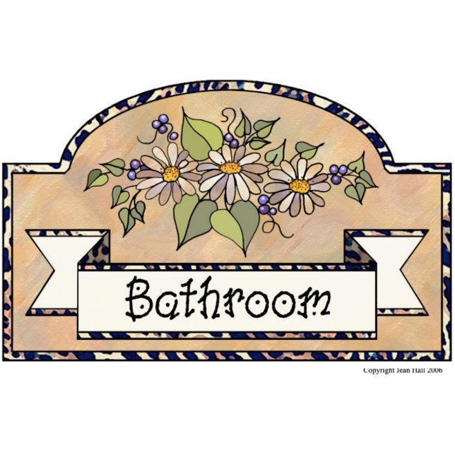 "Badezimmer-" - dekoratives Zeichen Fotoskulptur Ornament (Vorne)