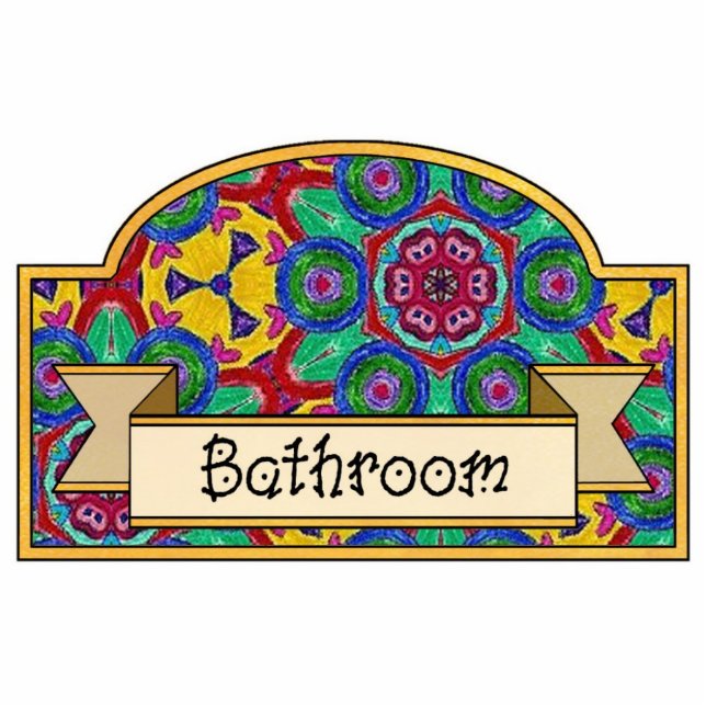Badezimmer - dekoratives Zeichen Fotoskulptur Ornament (Vorne)