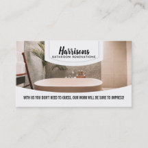 Badezimmer-Erneuerungs-Slogan-Visitenkarten