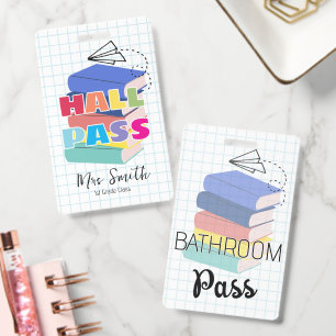 Badezimmer Hall Pass Bücher Doodle Schlüsselband Ausweis