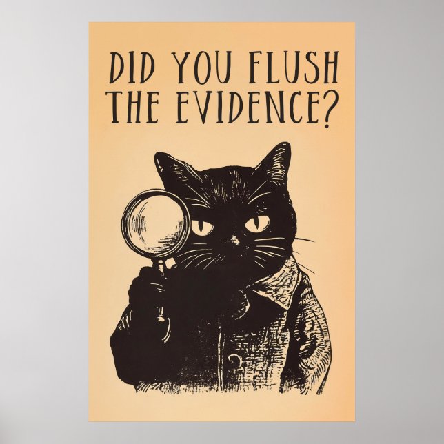 Badezimmer-Katze-Detektiv Poster (Vorne)