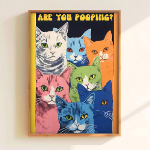 Badezimmer Katzen Druck Lustige Toilette Kunst Dru Poster