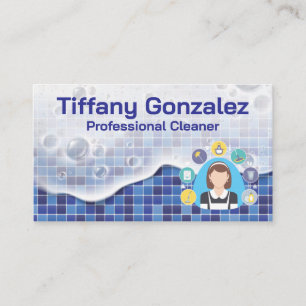 Badezimmer mit Fliesen und Seife   Sauberes Logo Visitenkarte