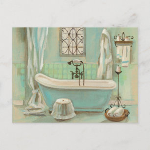 Badezimmer mit Glasfliesen Postkarte