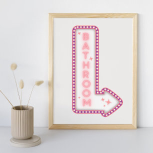 Badezimmer Neon Modernes Schildkrötenposter Poster