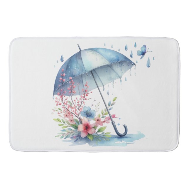 Badezimmer-Set-Frühling-Regenschirm Badematte (Vorderseite)