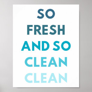 Badezimmer-Wand-Kunst - so frisch und so sauber Poster